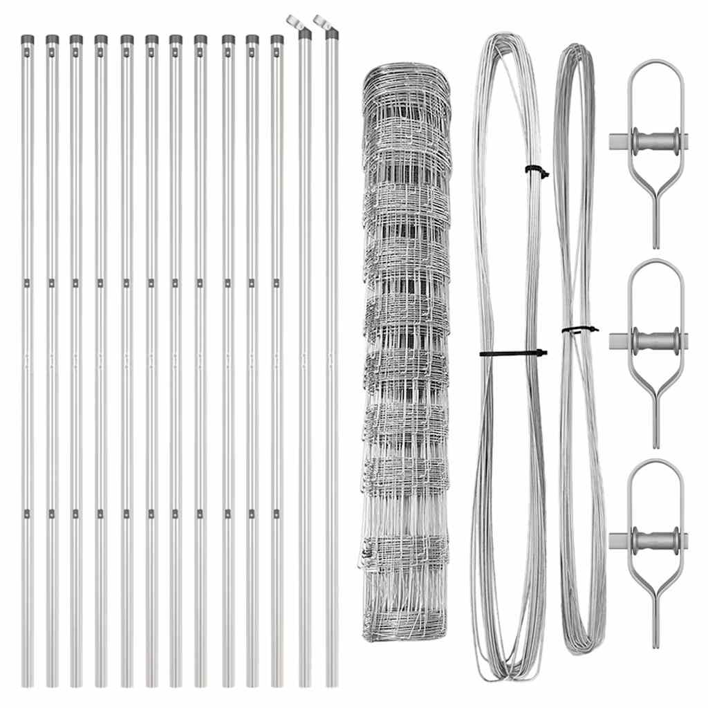 Wildzaun Silber 25 x 1 m Verzinkter Stahl